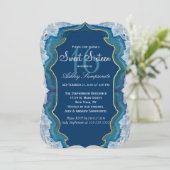 Invitation Agate Elegant Pretty Blue Geode Motif (Debout devant)
