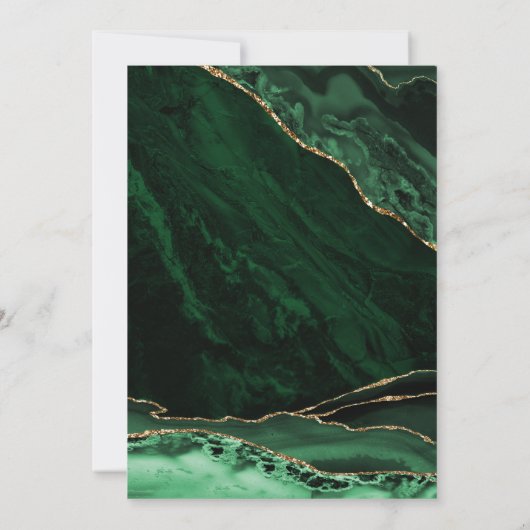 Invitation Agate Emerald Green Gold 20e anniversaire (Dos)