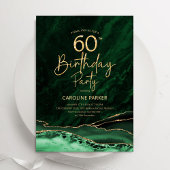 Invitation Agate Emerald Green Gold 60e anniversaire