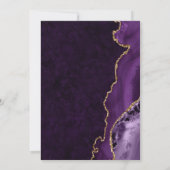 Invitation Agate et marbre violet et or scintillant Douze ans (Dos)