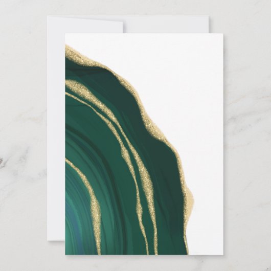 Invitation Agate Everglade, mariage vert de la forêt (Dos)