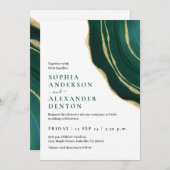 Invitation Agate Everglade, mariage vert de la forêt (Devant / Derrière)