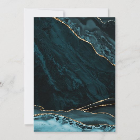 Invitation Agate Gold Turquoise 90e anniversaire (Dos)