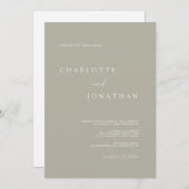 Invitation Agate Grey Simple Script moderne QR Code Mariage (Devant / Derrière)