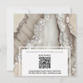 Invitation *~*AGATE GRIS D'ARGENT Marbre RSVP AR66 QR Mariage (Dos)