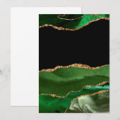 Invitation Agate Marbré Vert Émeraude Contemporain (Devant / Derrière)