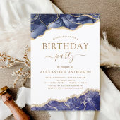 Invitation Agate Marine Blue Anniversaire Fête N'importe quel
