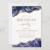 Invitation Agate Marine Blue Anniversaire Fête N'importe quel (Devant)