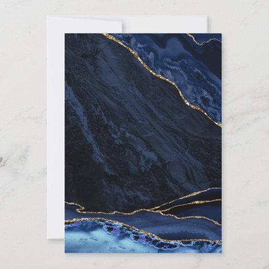 Invitation Agate Marine Blue Gold 40e anniversaire (Dos)