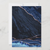 Invitation Agate Marine Blue Rose Gold 70e anniversaire (Dos)