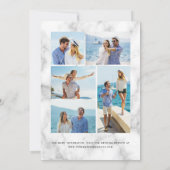 Invitation Agate Marine Marbre bleu or 5-Photo Enregistrer la (Dos)