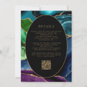 Invitation Agate moderne Gold Oval Frame QR Code Mariage (Dos)