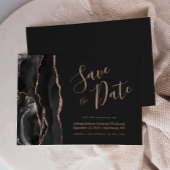 Invitation Agate moderne Rose noir or foncé Enregistrer la da
