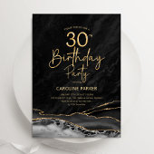 Invitation Agate Noir Or 30e Anniversaire
