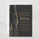 Invitation Agate Noire Or Noir 50e Anniversaire (Devant)