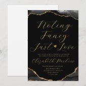 Invitation Agate Noire & Or Rien de Fantaisie Juste Amour (Devant / Derrière)