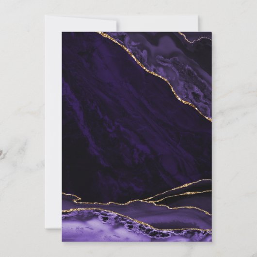 Invitation Agate Purple Gold 18e anniversaire (Dos)