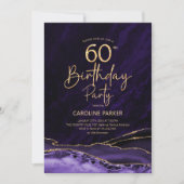 Invitation Agate Purple Gold 60e anniversaire (Devant)