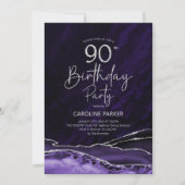 Invitation Agate Purple Gold 90e anniversaire (Devant)