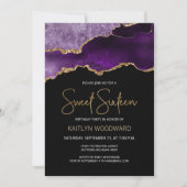 Invitation Agate Purple Gold Dark Sweet 16 Anniversaire (Devant)