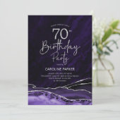 Invitation Agate Purple Silver 70e anniversaire (Debout devant)