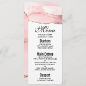 Invitation Agate rose vierge avec ruban or Élégant (Devant / Derrière)