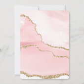 Invitation Agate rose vierge avec ruban or élégant Anniversai (Dos)