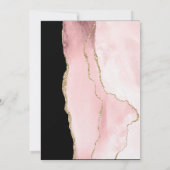 Invitation Agate rose vif moderne arrière - plan noir (Dos)