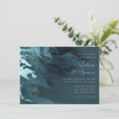 Invitation Agate Turquoise cristallisée | Pierre marbrée noir (Debout devant)