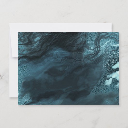 Invitation Agate Turquoise cristallisée | Pierre marbrée noir (Dos)