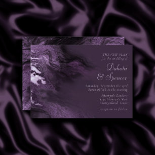 Invitation Agate violette cristallisée   Changement de date m