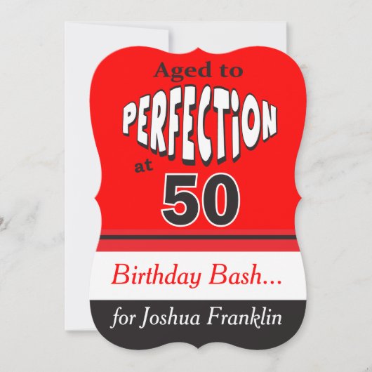 Invitation Âge à la perfection à 50 ans | 50e anniversaire (Devant)