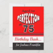 Invitation Âgé à la perfection à 75 ans (Devant)