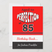 Invitation Âge à la perfection à 85 ans | 85e anniversaire (Devant)