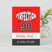 Invitation Âgé à la perfection à 90 | 90e anniversaire (Debout devant)