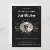Invitation Âgé à la perfection Black Gold Classy 60e annivers (Devant)