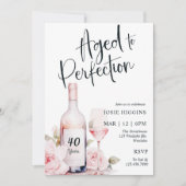 Invitation Âgé à la perfection, Thème du vin, Anniversaire du (Devant)