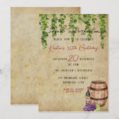 Invitation Âgé À La Perfection Vin Amateur Anniversaire Fête  (Devant / Derrière)