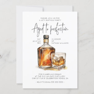 Invitation Âgé à la perfection Whiskey Homme anniversaire