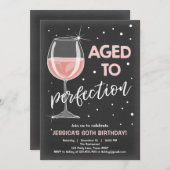 Invitation Âgé à l'anniversaire d'adulte de vin (Devant / Derrière)