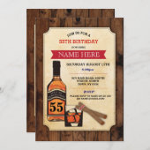 Invitation Âgé à l'invitation de cigare de whiskey (Devant / Derrière)