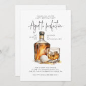 Invitation Âgé à Perfection Whiskey & Golf Hommes Anniversair (Devant / Derrière)