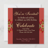 Invitation Âge Anniversaire Delicate & Grandes Célébrations (Dos)