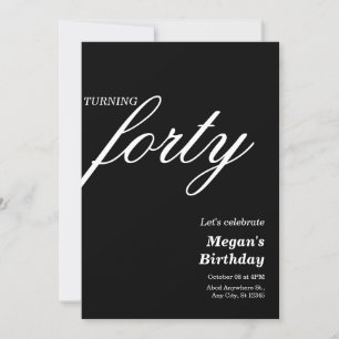 Invitation Age d'anniversaire minimaliste noir et blanc