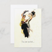 Invitation Âge de jazz des années 1920 d'art déco (Devant / Derrière)