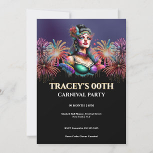 Invitation Âge de référence Carnaval de masquerade d'annivers