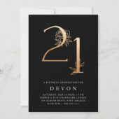 Invitation Âge d'or | Rose Gold 21st Birthday Party Invitatio (Devant)