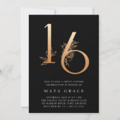 Invitation Âge d'or | Rose Gold Sweet 16 Anniversaire (Devant)