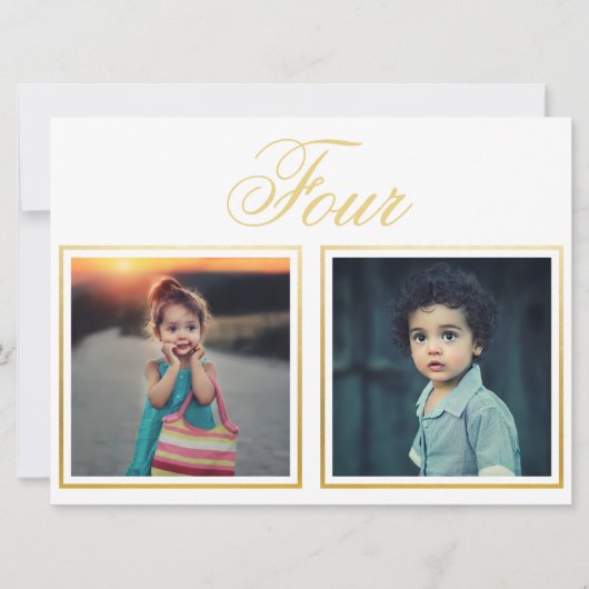 Invitation Âge du marié Élégant Classe Table d'or Numéro (Devant)