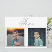 Invitation Âge du marié Élégant Classe Table numéro Argent (Debout devant)